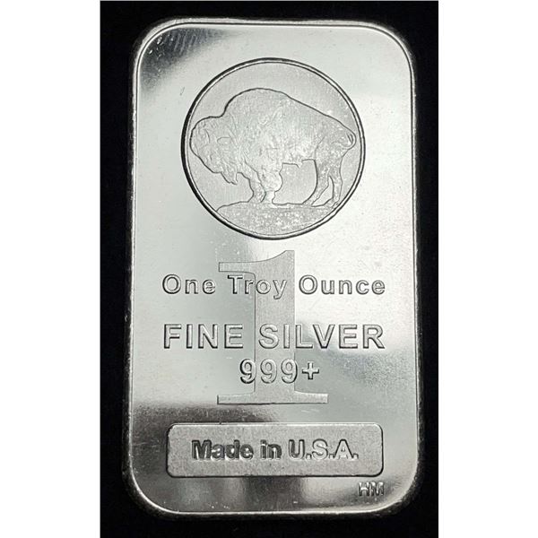 Highland Mint Buffalo Design 1 ozt .999 Silver Bar