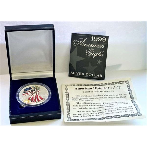 Colorized 1999 American Silver Eagle