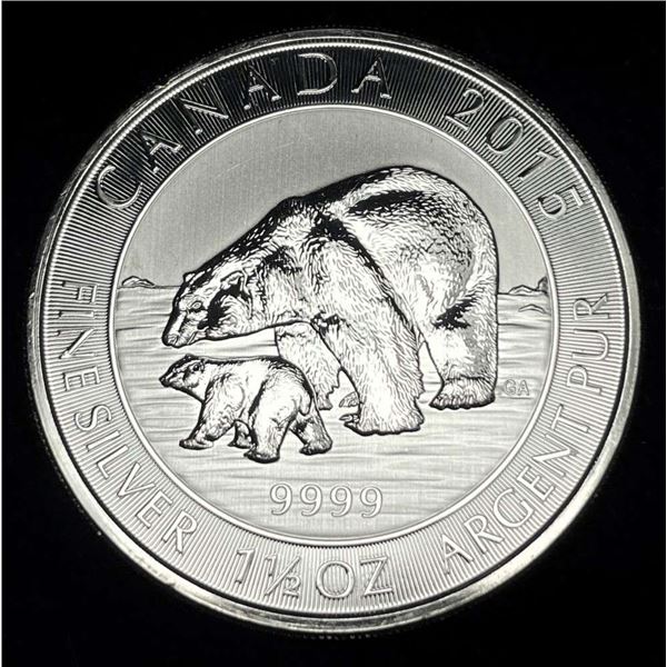 2015 Canada $8 Polar Bear 1.5 ozt .9999 Silver