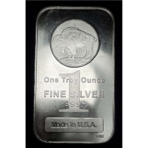 Highland Mint Buffalo Design 1 ozt .999 Silver Bar