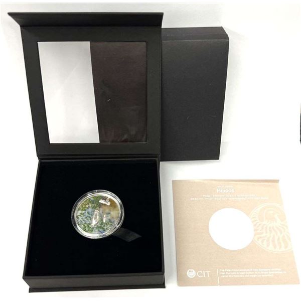 2023 Palau $5 "Hippos" 1 ozt .999 Silver Ultra High Relief