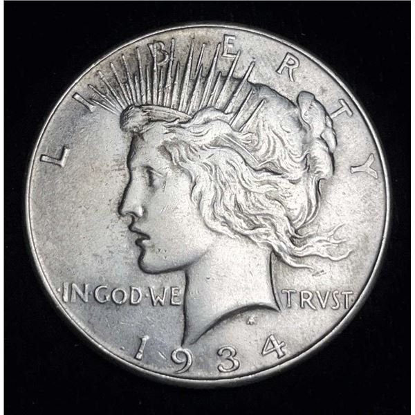 1934 Peace Silver Dollar AU58