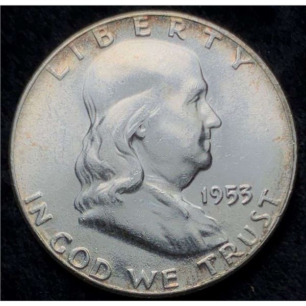 1953 Franklin Silver Half Dollar MS65
