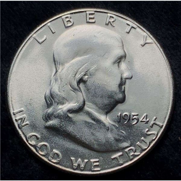 1954-S Franklin Silver Half Dollar MS64