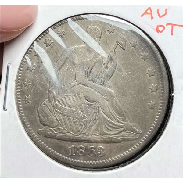 1863-S Seated Liberty Silver Half Dollar AU Details