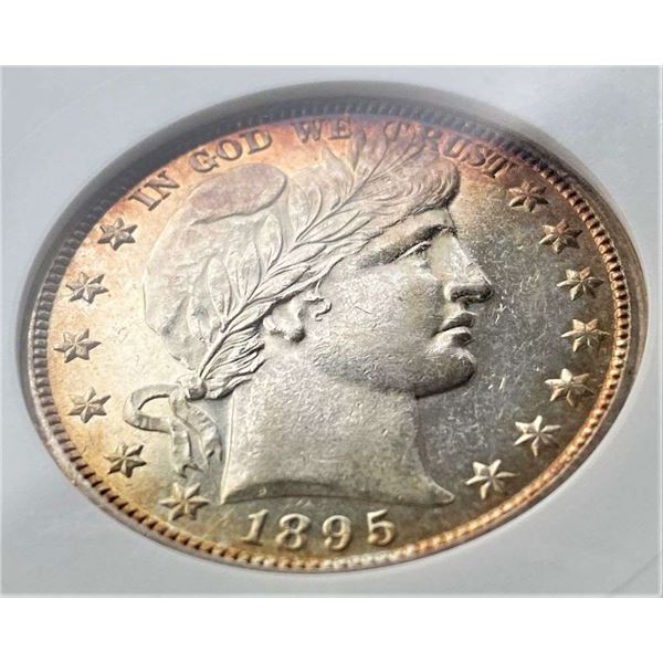 Extremely Rare 1895-O Barber Half Dollar ANACS MS60 PL