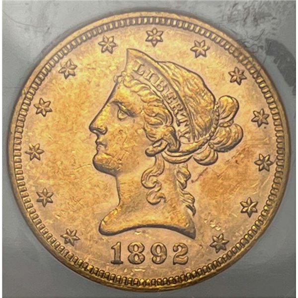 1892 Gold $10 Liberty Head NGC MS61