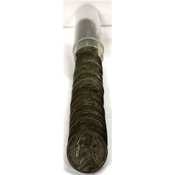 Roll (40-Coins) Mixed Year Jefferson Silver War Nickels