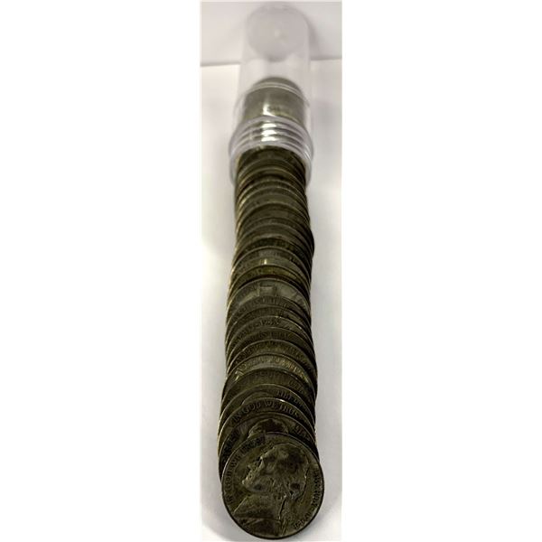 Roll (40-Coins) Mixed Year Jefferson Silver War Nickels