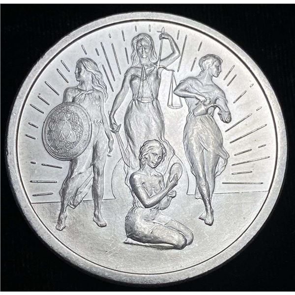 2020 Rising Virtues Silver Shield 1 ozt .999 Silver