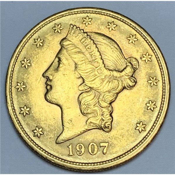 1907 Gold $20 Liberty Head MS62