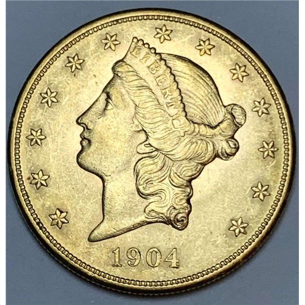 1904 Gold $20 Liberty Head MS63