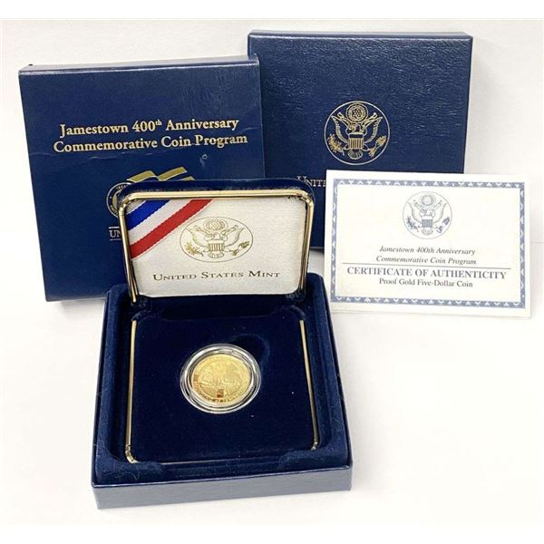 2007-W Jamestown 400th Anniversary Commemorative Proof $5 Gold