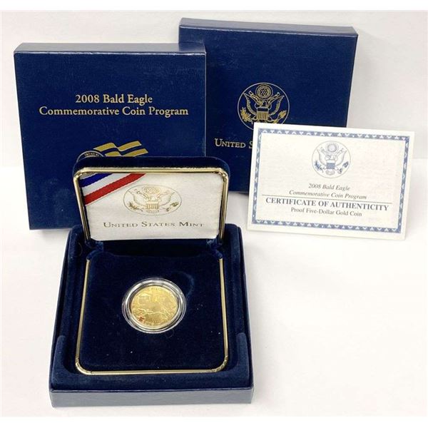 2008-W Bald Eagle Commemorative Proof $5 Gold