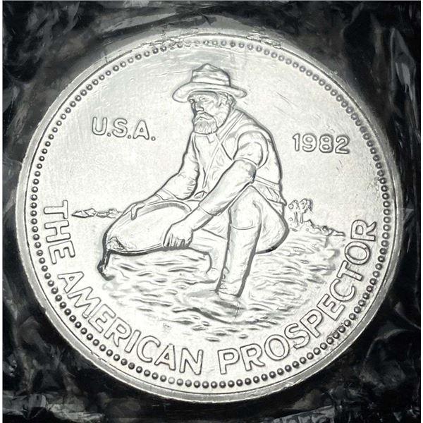 1982 Engelhard The American Prospector 1 ozt .999 Silver