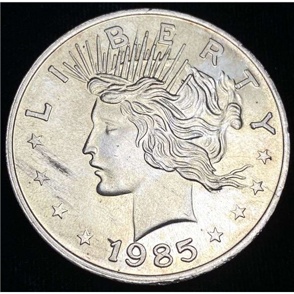 1985 Peace Dollar Design 1 ozt .999 Silver Trade Unit