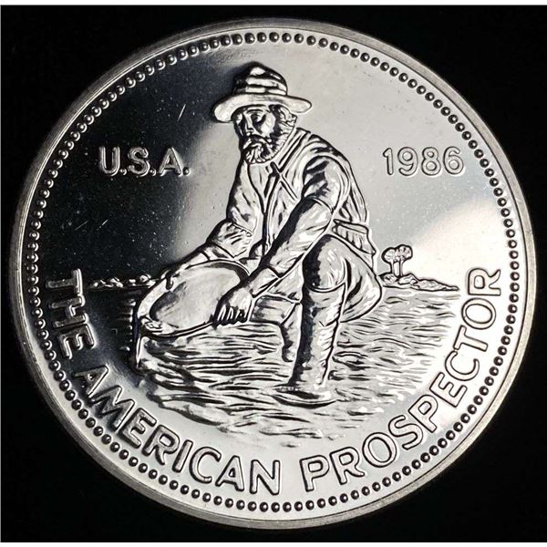1986 Engelhard The American Prospector Proof 1 ozt .999 Silver