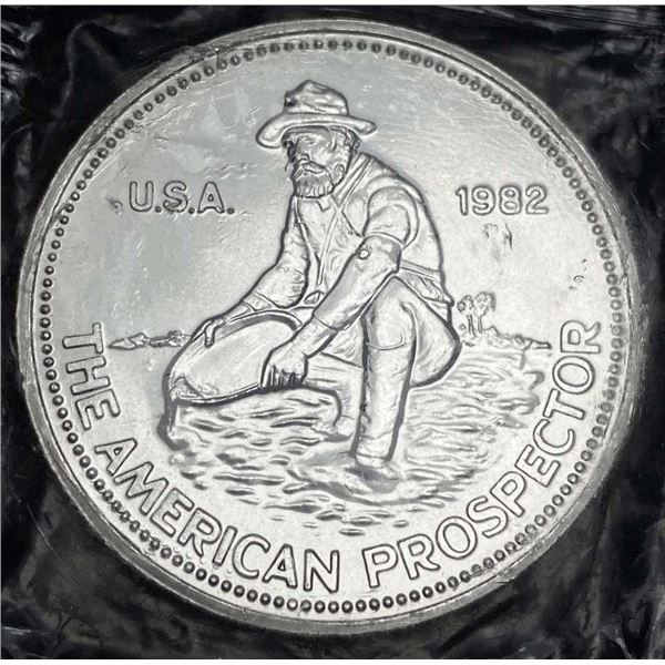 1982 Engelhard The American Prospector 1 ozt .999 Silver