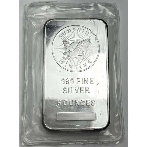 Sunshine Minting Eagle 5 ozt .999 Silver Bar
