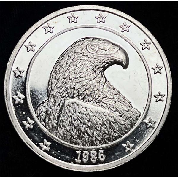 1986 Bald Eagle International Trade Unit Proof 1 ozt .999 Silver