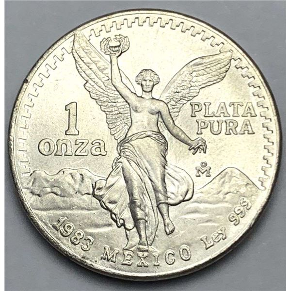 1983 Mexican Libertad 1 ozt .999 Silver