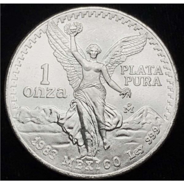 1983 Mexican Libertad 1 ozt .999 Silver