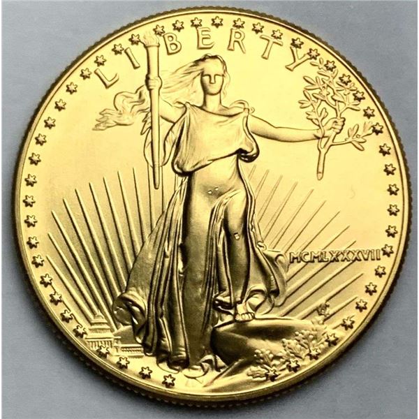 1987 $50 American Gold Eagle 1 ozt Gold