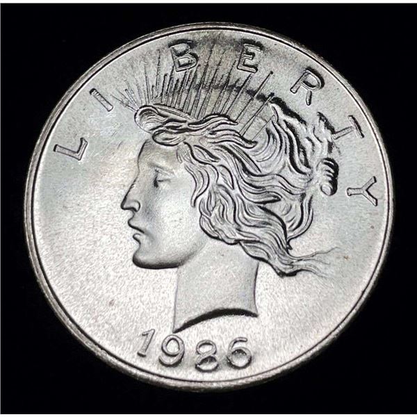 1986 Peace Design 1 ozt .999 Silver Trade Unit