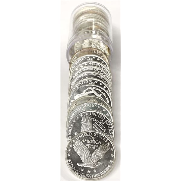 Roll (20-coins) Mixed Vintage Rounds 1 ozt .999 Silver