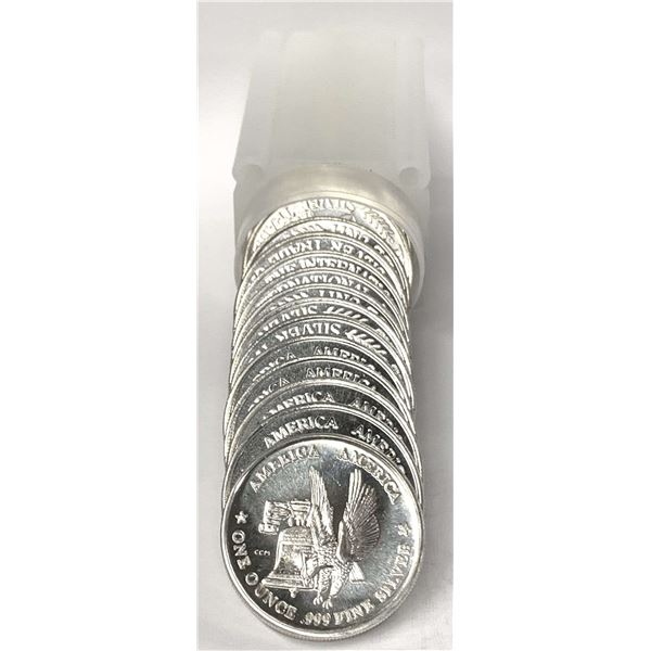 Roll (20-coins) "America America" The International Trade Unit 1 ozt .999 Silver