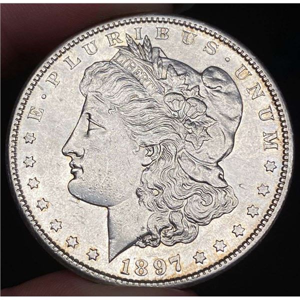 1897-S Morgan Silver Dollar AU55 Details