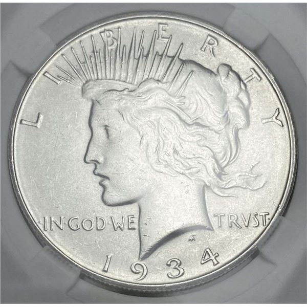 1934-D Peace Silver Dollar MS65