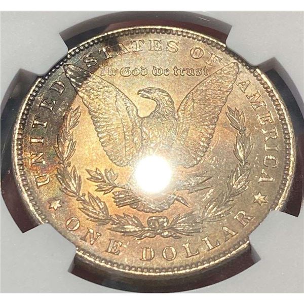 Toned 1886 Morgan Silver Dollar NGC MS65
