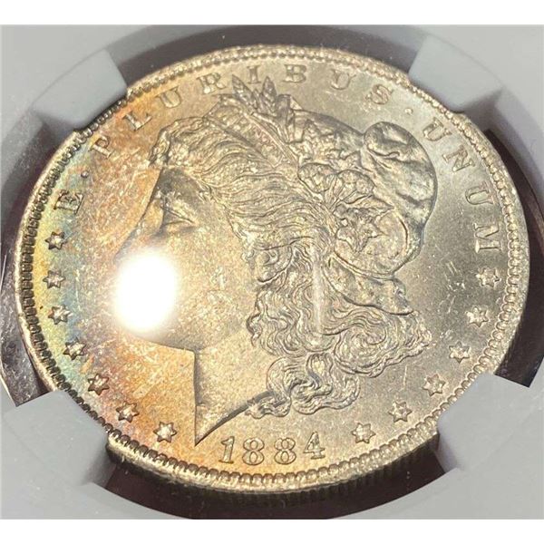 Toned 1884-O Morgan Silver Dollar NGC MS63