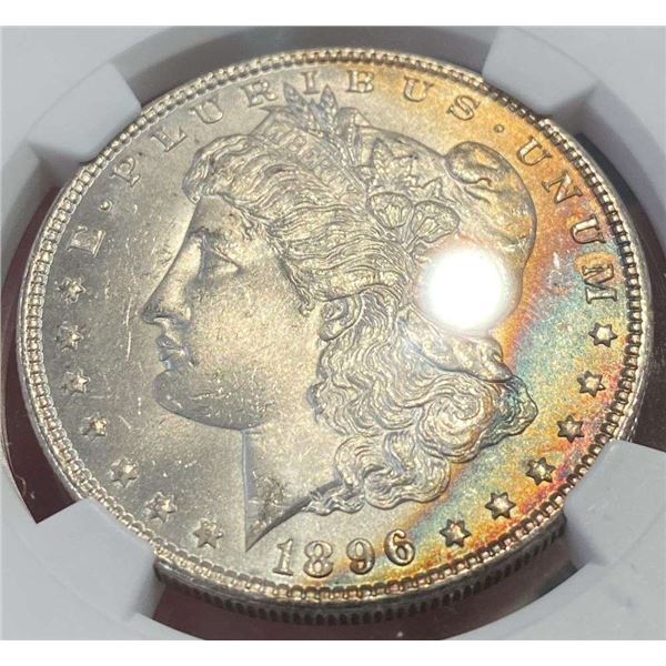 Toned 1896 Morgan Silver Dollar NGC MS64