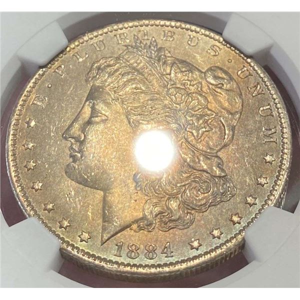 Toned 1884-O Morgan Silver Dollar NGC MS64