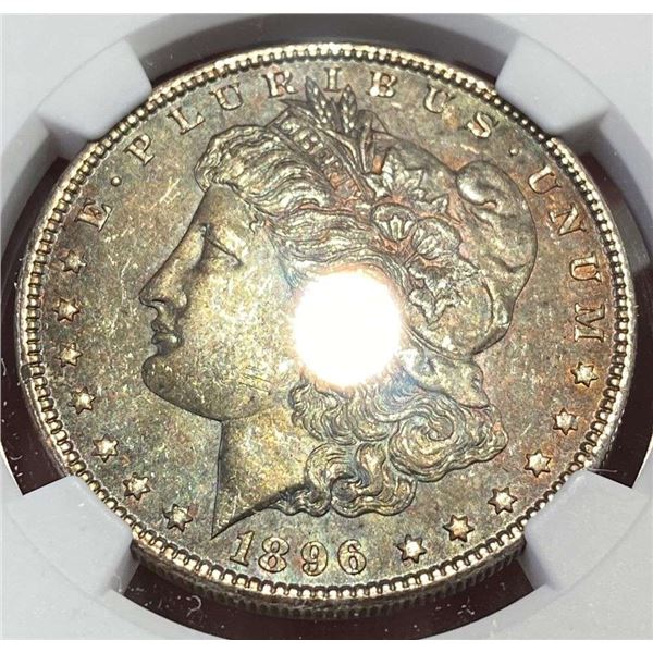 Monster Color 1896 Morgan Silver Dollar NGC MS64