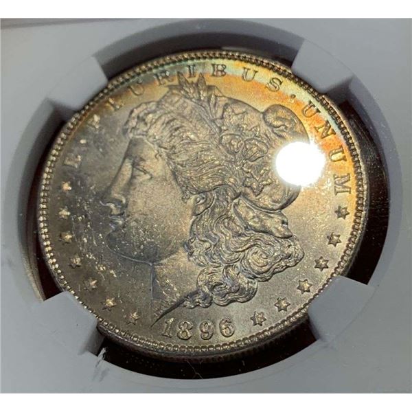 Toned 1896 Morgan Silver Dollar NGC MS64