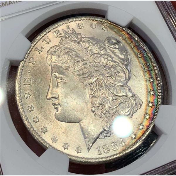 Toned 1884-O Morgan Silver Dollar NGC MS64