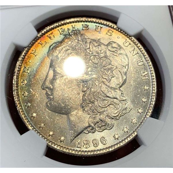 Toned 1896 Morgan Silver Dollar NGC MS64