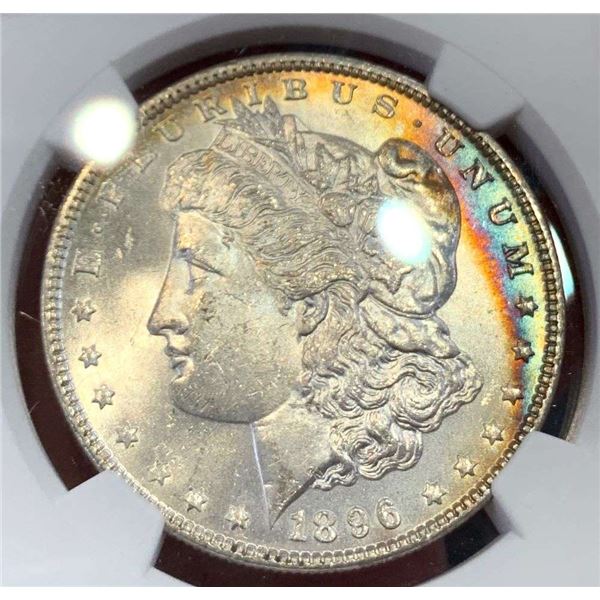 Toned 1896 Morgan Silver Dollar NGC MS63