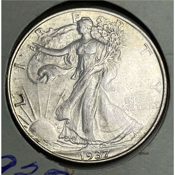 1937 Walking Liberty Silver Half Dollar MS64