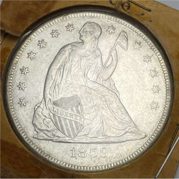 1859-O Seated Liberty Dollar MS62+