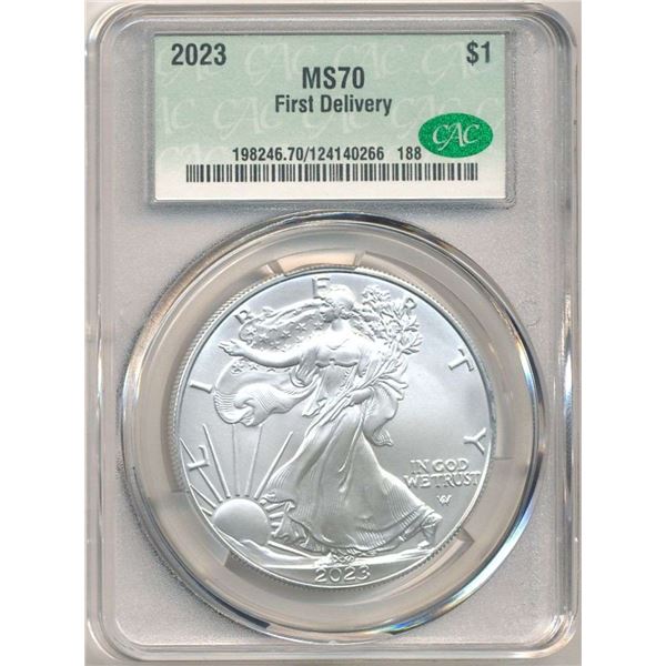 2023 American Silver Eagle CAC MS70 First Delivery