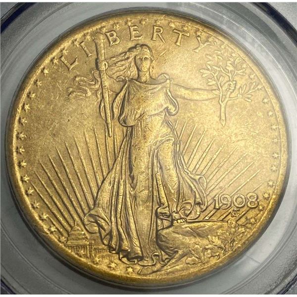 Last Minute! 1908 Gold $20 Saint Gaudens PCGS MS62 No Motto
