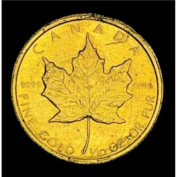 1985 Canada $5 Maple Leaf 1/10th ozt .9999 Gold
