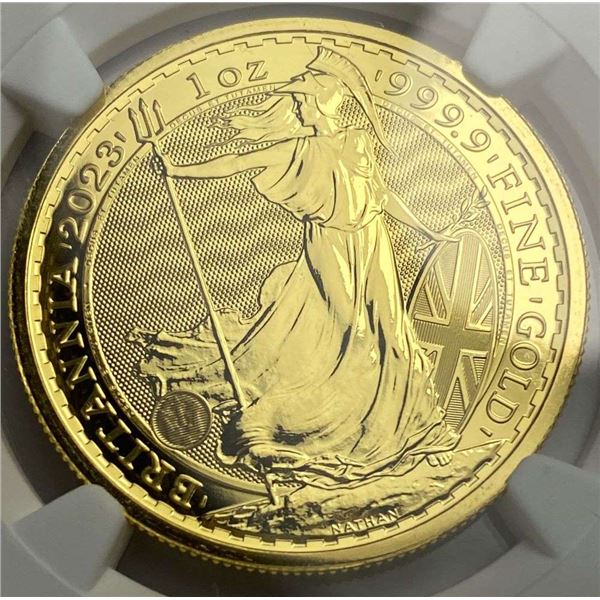 Last Min! 2023 G.Britain King Charles III Britannia 1 ozt .9999 Gold NGC Gem Unc First Day Of Issue