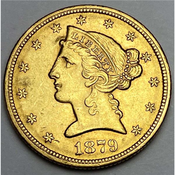 Last Minute! 1879-S Gold $5 Liberty Head MS62