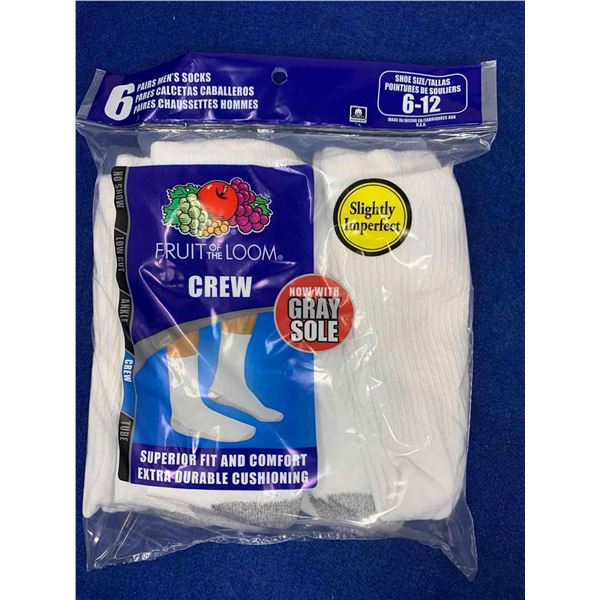 Fruit of the Loom Crew (6-12) 6pairs Socks