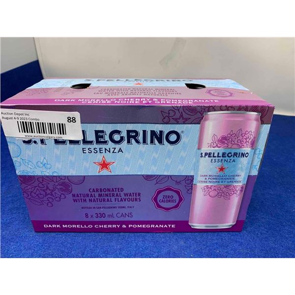 S. Pellegrino Dark Morello Cherry & Pomegranate Carbonated Natural Mineral Water (8 x 330ml)
